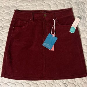 Size 10 Market & Spruce Burgundy Adalee Corduroy Skirt